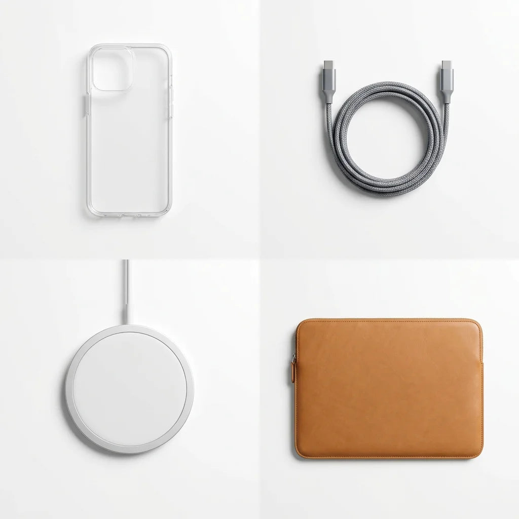 Minimalist Tech Accessories Grid Banner